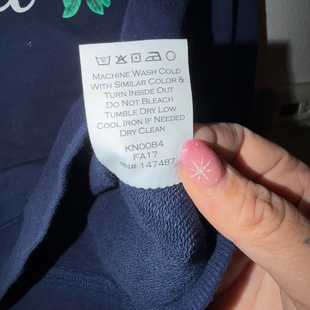 Draper James Be Kind Y'all Navy Blue Sweatshirt XS - Picture 6 of 7